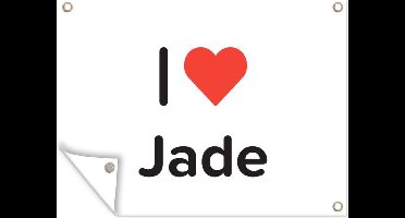 Tuin decoratie I love - Jade - Meisje - 40x30 cm - Tuindoek