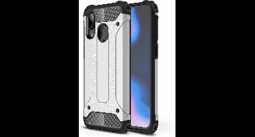 Hoesje Geschikt Voor Samsung Galaxy A50s/A30s Hybrid Armor Hoesje - Zilver
