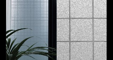 Blokken gezandstraald raamfolie 45 cm x 2 m