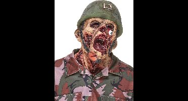 Vegaoo - Latex zombie soldaten masker voor volwassenen
