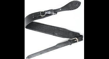 Fame Garment Leather Vintage Strap Black - Gitaarband