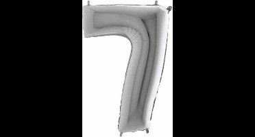 Folie Ballon Cijfer 7 - Zilver - 101cm