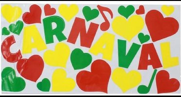 Adhesive Carnaval mix rood/geel/groen 30x60cm