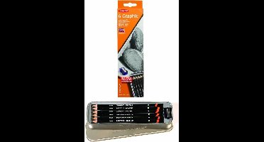 Graphic 6 Tin - (degrees include 2H, HB, 2B, 4B, 6B, 8B, sharpener)