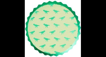 8 groene kartonnen dinosaurus bordjes - Roarsome - Ginger Ray