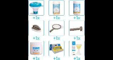 Spa Onderhoudsset - Compleet Onderhoudspakket - bevat Chloor - Scrubpad - Schepnet - Borstel - Scrubborstel - Testrips - Chloordrijver - PH-min en PH-plus (9-delig)