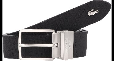 LACOSTE Leren riem Casual Plain Grained Leather Belt W110 Noir zwart