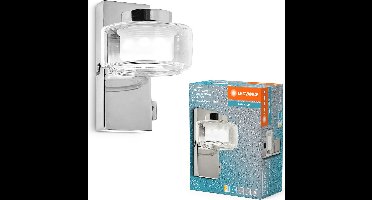 LEDVANCE ORBIS Flame wand- en plafondlamp met LED, chroom, 5,5W, 350lm, 3000/4000K, kleurtemperatuur instelbaar via wandschakelaar (koud wit en warm wit), IP44 bescherming tegen vreemde voorwerpen en spatwater