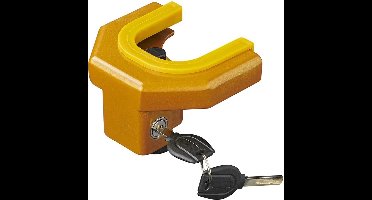 ProPlus Koppelingsslot - Disselslot - Aanhangerslot - voor Koppelingen 4,8 t/m 6,1 cm Breed - Aanhangwagenslot - Aanhangerbeveiliging - Aanhangwagenbeveiliging - Anti-diefstal - Eenvoudig installeren - Universeel - Geel