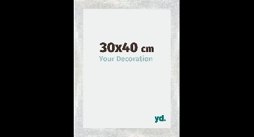 Your Decoration - Fotolijst 30x40 cm - MDF - Zilver Glanzend Vintage - Mura