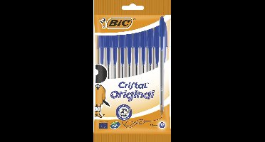 Bic balpennen set - 10x stuks - blauw - pennen - pennenset - Basic kantoor Bic balpennen