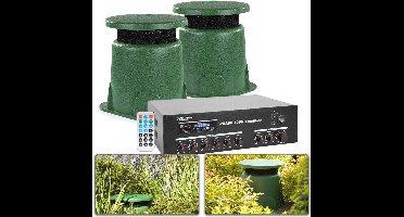 Tuin of terras geluidsinstallatie met twee weerbestendige speakers
