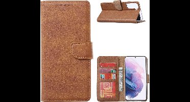 Hoesje Geschikt Voor Samsung Galaxy S21 Hoesje Geschikt Voor Samsung Galaxy S21 Portemonnee BookCase - Kaarthouder & Magneetlipje Bruin