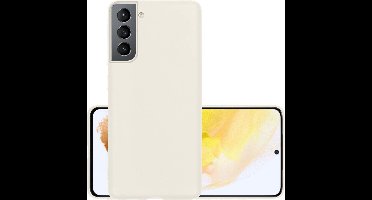 Hoesje - Geschikt voor Samsung Galaxy S21 - Sterk & Shockproof - Hoes Cover - Siliconen Case - Wit