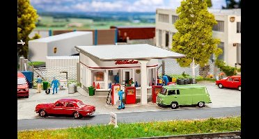 Faller - 50s Filling station - FA130590 - modelbouwsets, hobbybouwspeelgoed voor kinderen, modelverf en accessoires