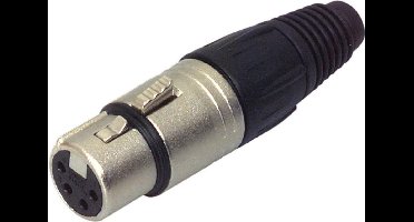 Neutrik NC4FX XLR 4-pins (v) connector / zwart/grijs