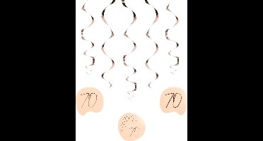 Folat - Hangdecoratie Elegant Lush Blush 70 Jaar - 5 stuks