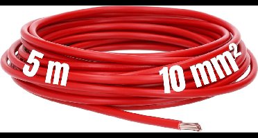 5 meter Lapp 4520045 H07V-K 10 mm² rood I bedradingskabel I kernkabel flexibel I PVC enkeladerig I meeraderig 10mm2 I bedrading
