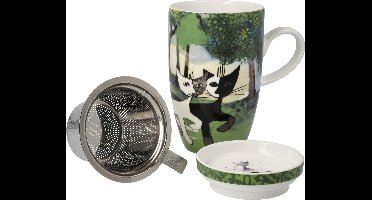 Goebel - Rosina Wachtmeister | Thee Mok met zeef Una passeggiata nel verde | Beker - porselein - 450ml