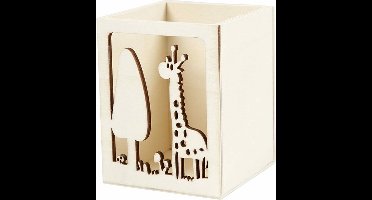 Pennenbakje Hout - DIY Decoratie Pennenhouder - Vierkant Houten Bakje - Geschikt Voor Schilderen & Houtbranden - Knutselen Voor Kinderen & Volwassenen - 10x8 cm - Creatieve Opbergoplossing