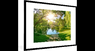 PosterMonkey - Poster - Fotolijst - Zon - Gras - Natuur - Park - Boom - Frame poster - 80x60 cm - Poster bomen - Poster kader - Foto lijst - Poster natuur