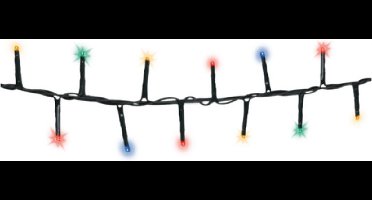 Compact EDM glitterslinger - Kerstsfeer - meerkleurig en warm wit - LED lampjes - 16 m - 72249