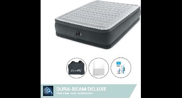 Intex Luchtbed - 2-Persoons - 152 x 203 x 46 cm - Grijs - Inclusief pomp - Hoeslaken en Reparatieset