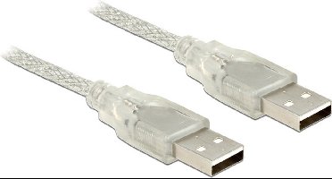 USB-A naar USB-A kabel - USB2.0 - tot 2A / transparant - 1,5 meter