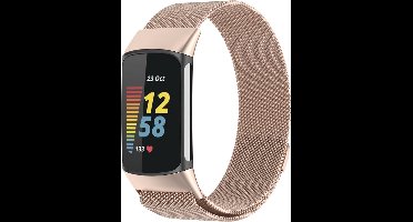 Milanees bandje - geschikt voor Fitbit Charge 5 / Charge 6 - champagne