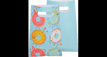 Boland - Set 10 papieren feestzakjes Donut - Pastel - Pastel