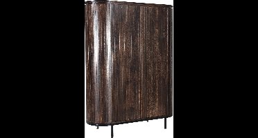 Livingfurn - Kabinetkast Noor Walnut 150cm - Mangohout / Gecoat Staal