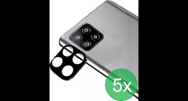 Camerascreenprotector 5x Geschikt voor Samsung Galaxy A22 5G - screen protector - glas - bescherm je camera - beschermglas - Zwart - ZT Accessoires