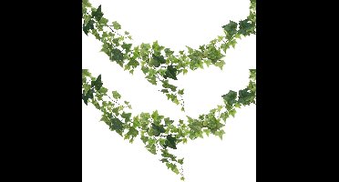 Chaks kunstplant/hangplant slinger - 2x - Klimop/hedera - groen - 180 cm - lang - planten guirlandes