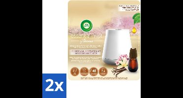Air Wick Essential Mist - Elektrische Geurverspreider - Starterkit - Rustgevende Vanillebloesem - 20ml - Voordeelverpakking - 2 stuks