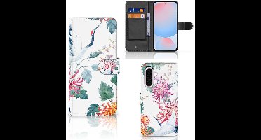 Samsung Galaxy A56 Telefoonhoesje met Pasjes Bird Flowers