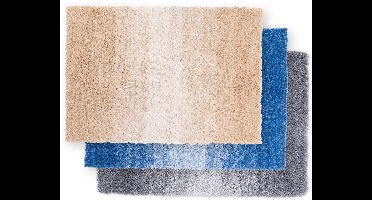 FLOORDIREKT Wave Baddeken - Antislip & Sneldrogend - Baddeken - Badmat - Douchemat - Beige/Wit - 50 x 80 cm