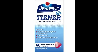 Davitamon Tiener 12+ Aardbei - 4 x 60 kauwtabletten - Voordeelverpakking