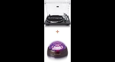 Lenco Platenspeler Bundel LBT-215BK + TTA-180TN - Platenspeler met Bluetooth + Aandrukgewicht met Disco Lichteffect - Expertise Lijn