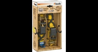 KWB Spanband met Ratel en 2 Haken 2,5 m x 25 mm Set van 2