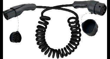 InLine® EV spiraalvormige autolaadkabel 22kW type 2, 3-fase, 7,5m