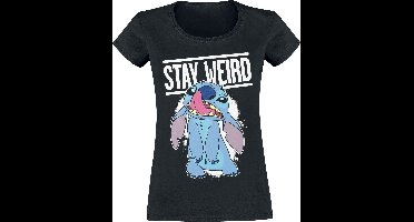 Lilo & Stitch Stay Weird Dames T-shirt - zwart - S