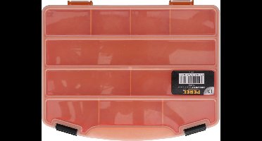 Perel assortimentsdoos, 10 vaste compartimenten, transparant deksel, stapelbaar, 251 x 200 x 44 mm, geel/zwart