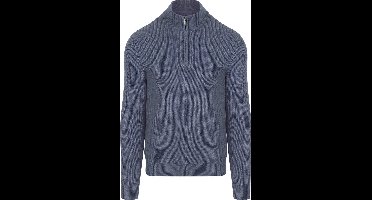 Suitable Half Zip Trui Wol Blend Donkerblauw - Maat XXL - Heren - Quarter zip - Schipperstrui met rits - Volwassen mannen