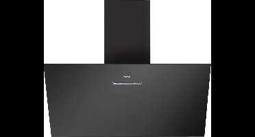 ETNA AD781ZT - Diagonale schouwkap, Mat zwart, 80cm, Energielabel A+, LED spots, Glazen front, 4 standen incl. boost