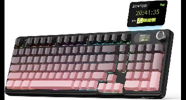 ATTACK SHARK X98PRO - Draadloze Mechanisch Gaming Toetsenbord - Side Printed PBT Keycaps - TFT Scherm - Multifunctionele Draaiknop - Wired/2.4G/Bluetooth Tri-Mode - Gasket Mod - 98keys - Blackberry