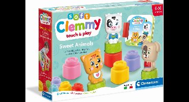 Clementoni - kubussen en dieren zachte clemmy - 6 kubussen + 3 karakters + boek