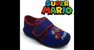 Nintendo - Super Mario gesloten pantoffels maat 26 - blauwe sloffen met velcro/klittenband