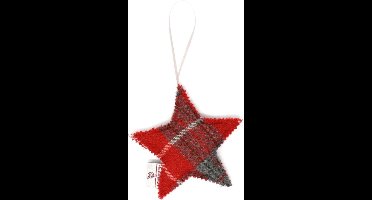 Kerstboom hanger tartan - ster - rood - Caroline Wolfe Murray