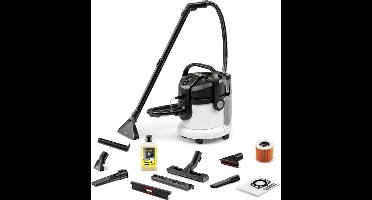 Kärcher SE 4 Plus Tapijtreiniger - Vlekkenreiniger - Incl. extra bekledingszuigmond - 4 / 4 liter - Nat- en droog stofzuiger - Geschikt voor oa. autostoelen - bureaustoelen - banken - hondenmanden, tapijten, vloerkleden, baby- en kinderstoelen