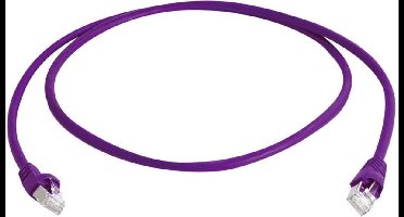 Telegärtner L00002A0195 RJ45 Netwerkkabel, patchkabel CAT 6A S/FTP 3.00 m Violet UL gecertificeerd, Vlambestendig, Snag
